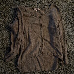 Flax Charcoal Textured Blouse